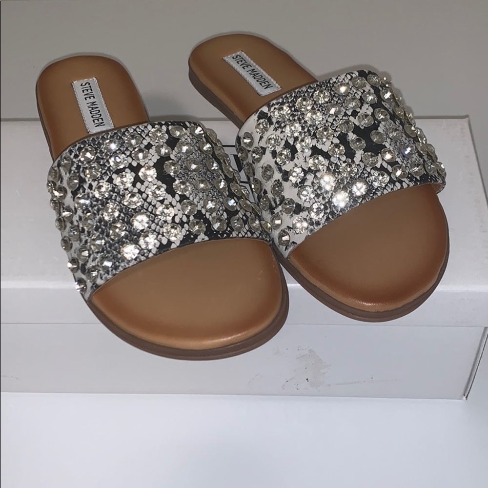 NIB Steve Madden Firework Slide Sandals Snake - Picture 5 of 7